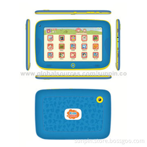 7-inch early education kids tablet PC 1024*600 TN with front/back camera 0.3/2.0mp Dual-core RK3168